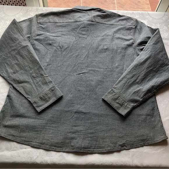 Wrangler Indigo Button-Up Shirt Men’s Size 3XL Blue/White Stripes Long Sleeves - Picture 10 of 16